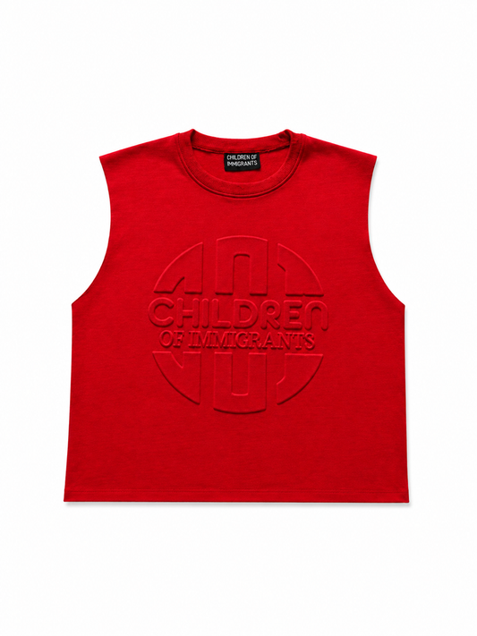 Short Sleeve Embossed Shirt Red