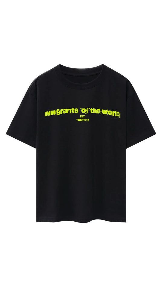 Immigrant of The World Scrambled - Black/Neon Green